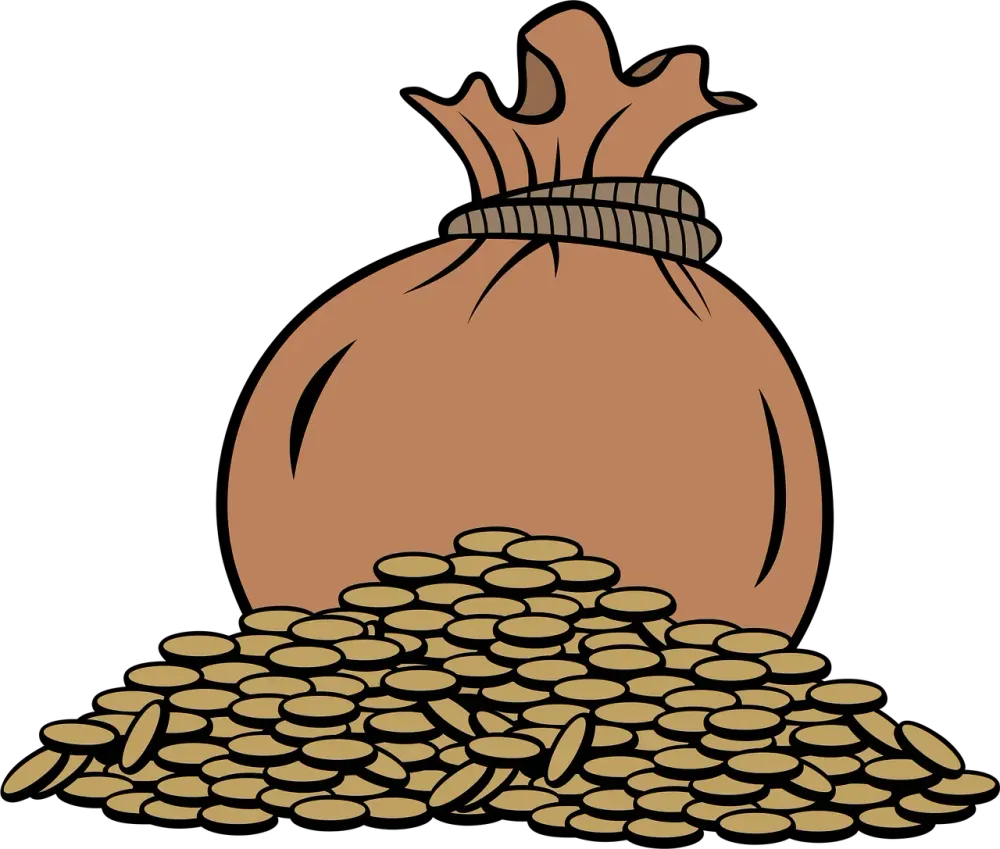 bag, cord, gold, coins, treasure, the property, without background, vector, money, cash, treasure, money, money, money, money, money, cash