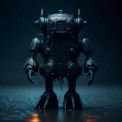 robot, rain, ai generated, metal, nature, android, future, robotic