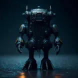 robot, rain, ai generated, metal, nature, android, future, robotic
