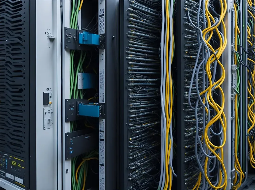 network, cable, wire, technology, connection, tech, plug, data, router, switch, patch, internet, firewall, signal, ai generated