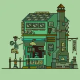 pixel art, pixel, shop, store, retro, video game, pixel art shop, pixel art store, robotic, entrepreneur, selling, seller, green, market, lofi, sci-fi, pixel art, pixel art, lofi, lofi, lofi, lofi, lofi