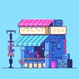 pixel, store, retro, video game, pixel art, sci-fi, blue, shop, lofi, pixel art, lofi, lofi, lofi, lofi, lofi