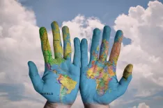hands, world, map, global, earth, globe, continents, palms, world map, fingers, idea, concept