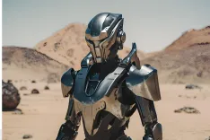 ai generated, robot, alien, mars, planet, space exploration, red planet, sci-fi, wallpaper, nature, desert