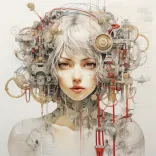 ai generated, woman, mechanisms, complex, mechanics, robot, wires, circuits