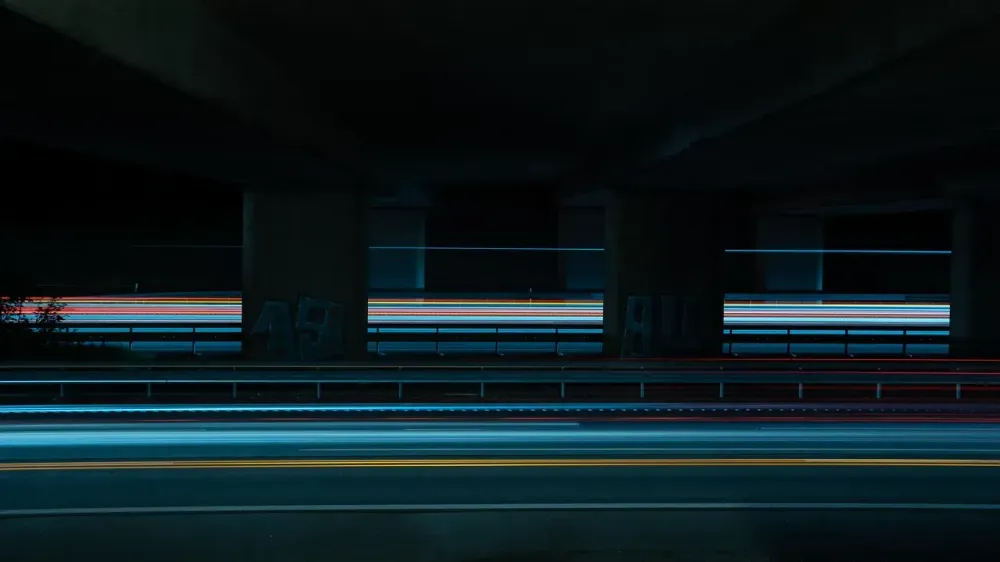 long exposure, light trails, car wallpapers, car, speed, movement, dark, cyberpunk, futuristic, technology