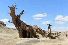 xinjiang, karamay, devil city, ghost domain, nature, swordfight, contest, swordsman, desert