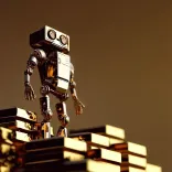 ai generated, robot, gold, golden, future, technology, financial, money, industry, finance, wealth, business