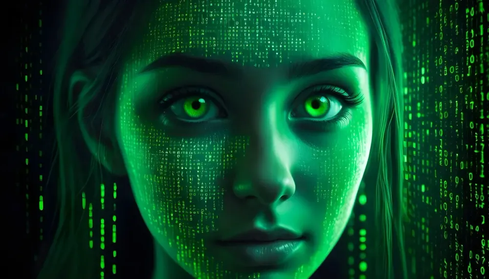 ai generated, woman, artificial intelligence, technology, digital, futuristic, intelligent, android, programming, robotics, machine, binary, data, coding, information, model