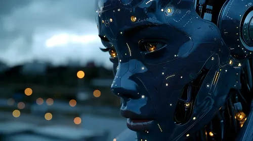 humanoid, robot, woman, future, technology, futuristic, robotic, cyborg, generated by ai