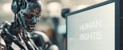 ai generated, robot, human rights, artificial intelligence, science fiction, futuristic, cyborg, android, robotics, future, binary, code, privacy policy, woman, man, musculature, blue, silver, isolated, sci fi, fit, face, view