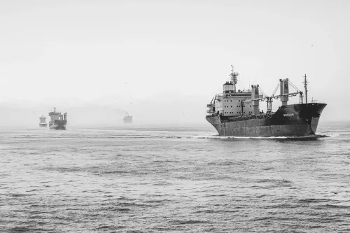 ships, ocean, sea, vessels, nature, container ships, cargo ships, transportation, nautical, monochrome, black and white