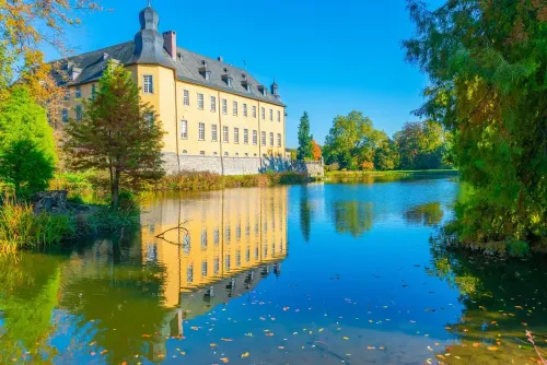 burgdamm, germany, dig, castle, palace, landscape, architecture, moated castle, museum, medieval architecture, reflection, palace garden, moat, landscaped garden