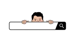 search bar, animation, cartoon, man, curious, cartoon character, comic, secret, mysterious, browser, internet, search, window, face, peeking, design, technology, icon